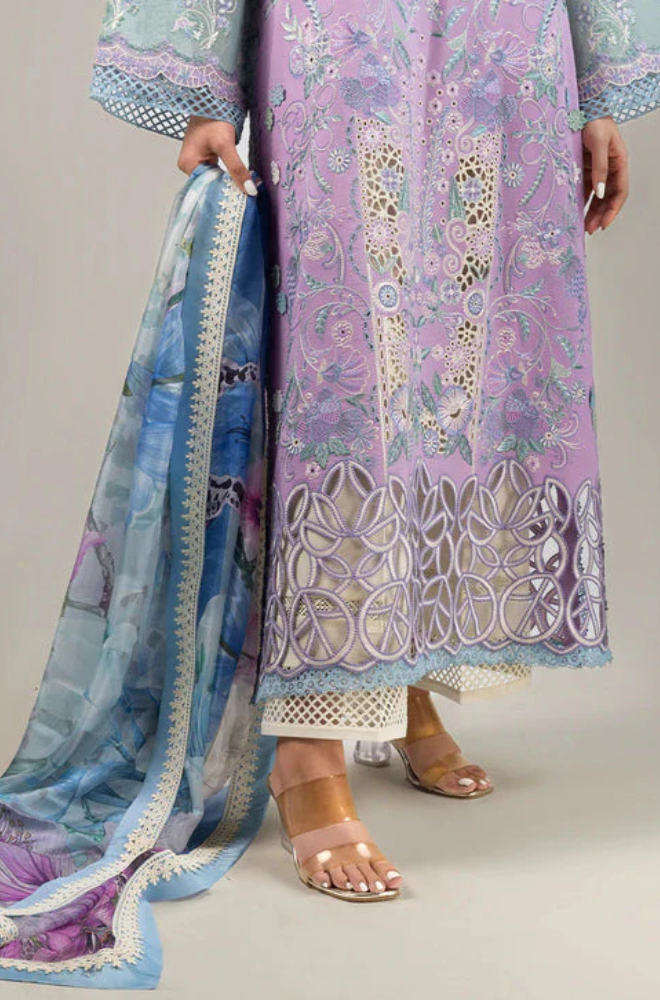 Lawn-3PC Embroidered Shirt with Digital Printed Jacquard Dupatta-1431