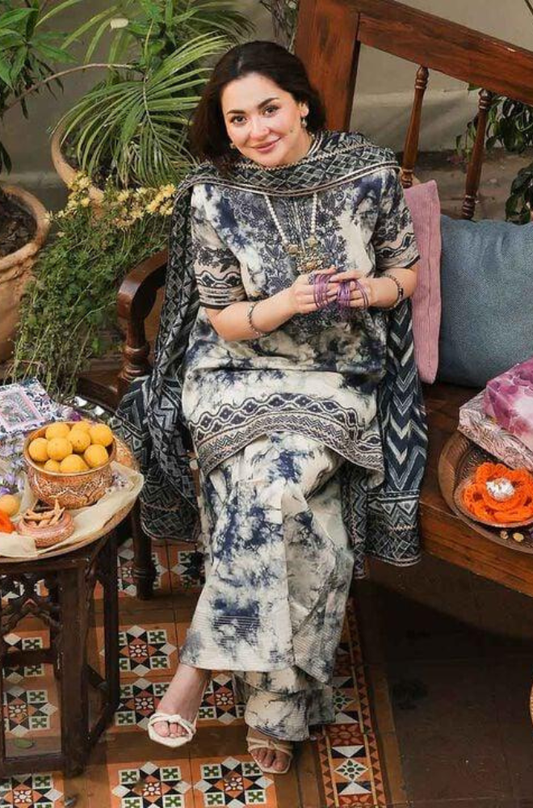 KHADDAR-3PC WITH KHADDAR PRINTED SHIRT & TROUSER-924