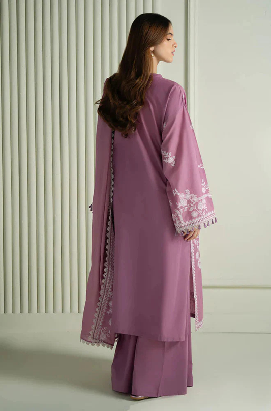 Dhanak 3PC Embroidered Shirt with Chiffon Embroidered Dupatta-3518