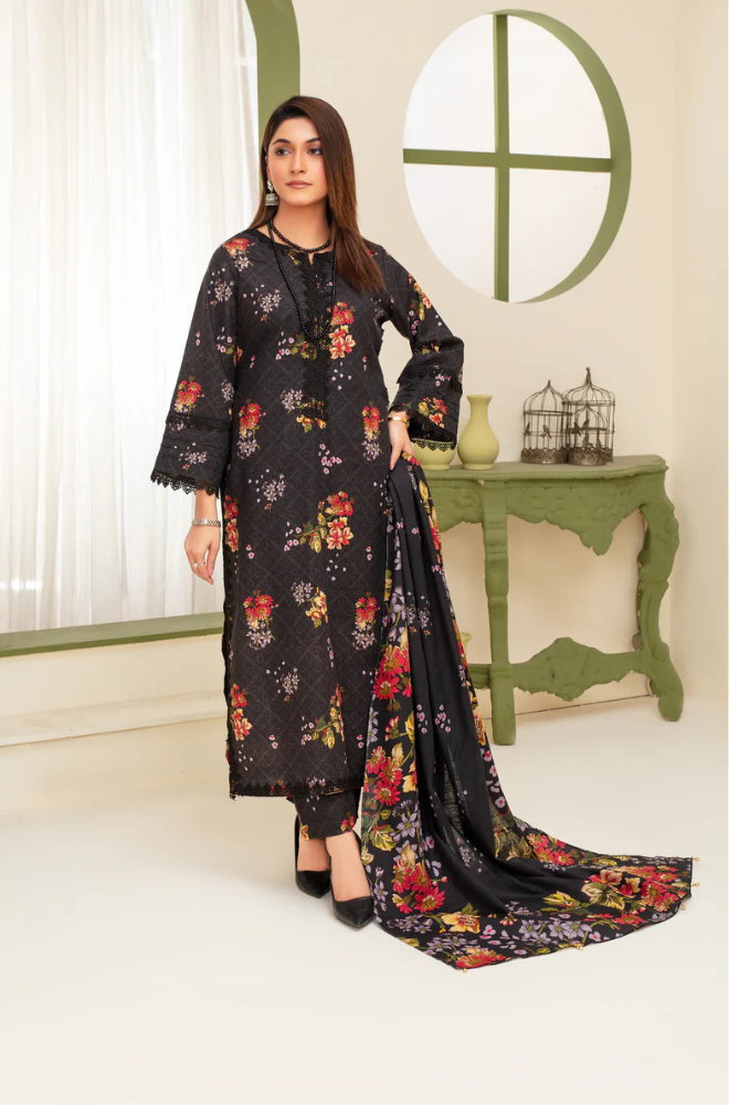 CREATION KHADDAR 3PC WITH KHADDAR PRINTED SHIRT & TROUSER-903