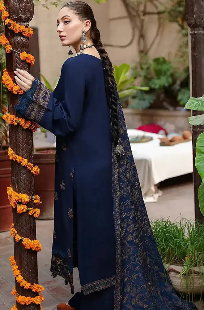 Dhanak 3PC Embroidered With Embroidered Shawl-1263