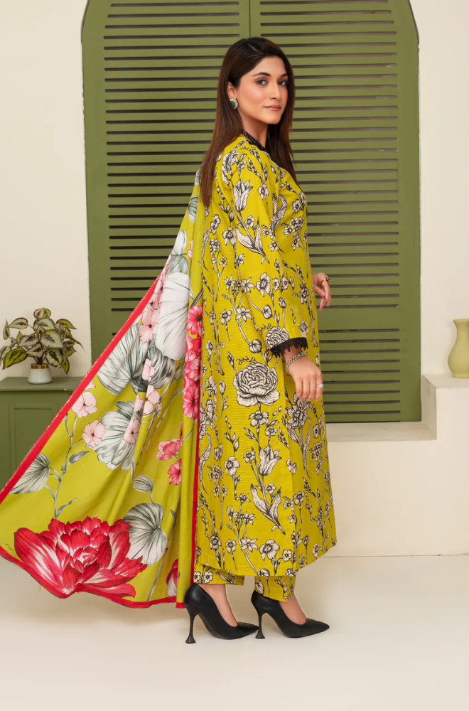 CREATION KHADDAR 3PC WITH KHADDAR PRINTED SHIRT & TROUSER-902