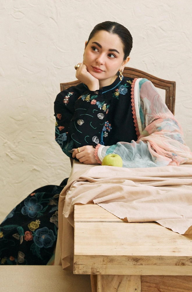 Lawn-3PC Embroidered Shirt with Digital Printed Jacquard Dupatta-1172