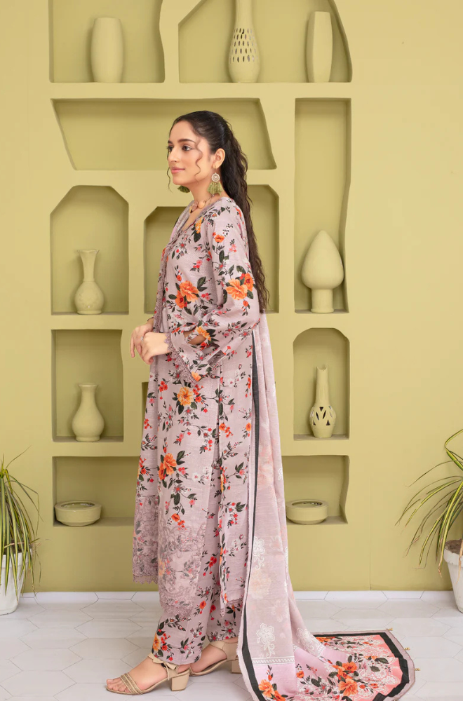 CREATION KHADDAR 3PC WITH KHADDAR PRINTED SHIRT & TROUSER-919