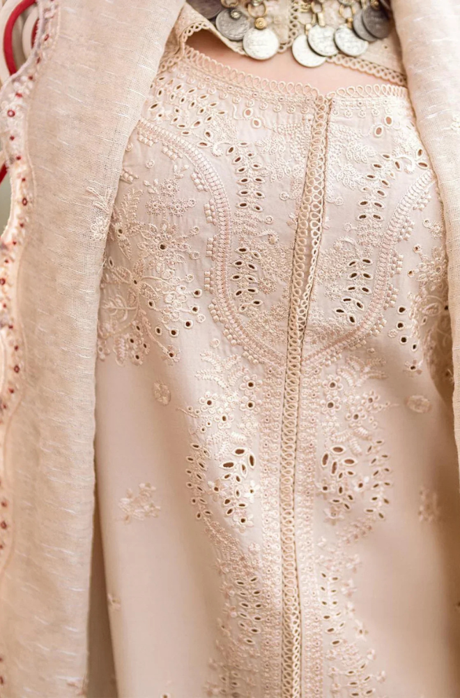 Lawn-3PC Embroidered Shirt with Organza Embroidered Dupatta-1357