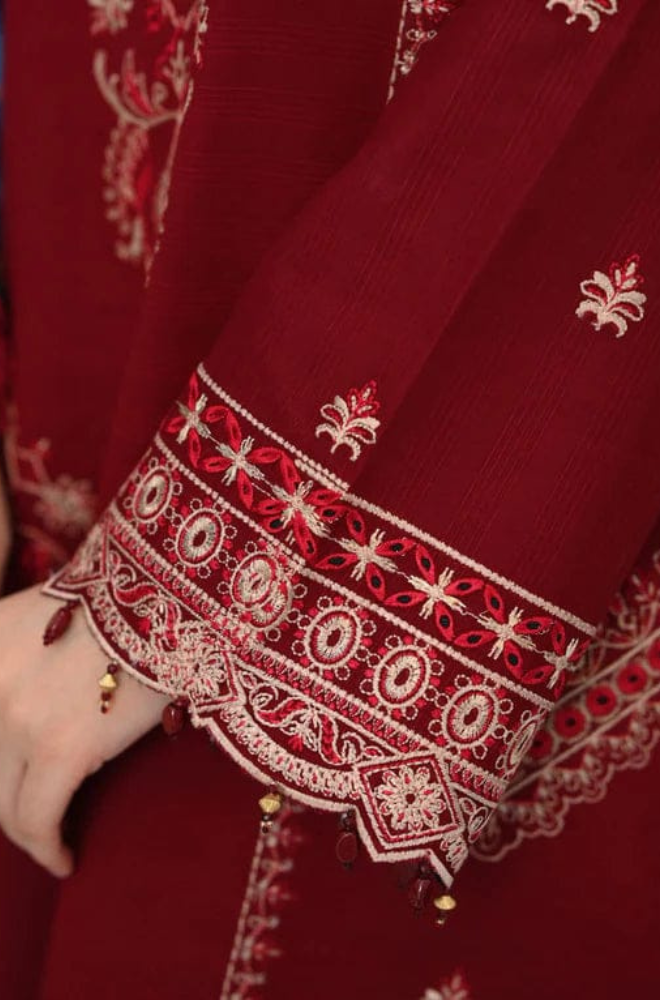 Dhanak-3PC Embroidered Shirt with Digital Printed Wool Shawl - 3527