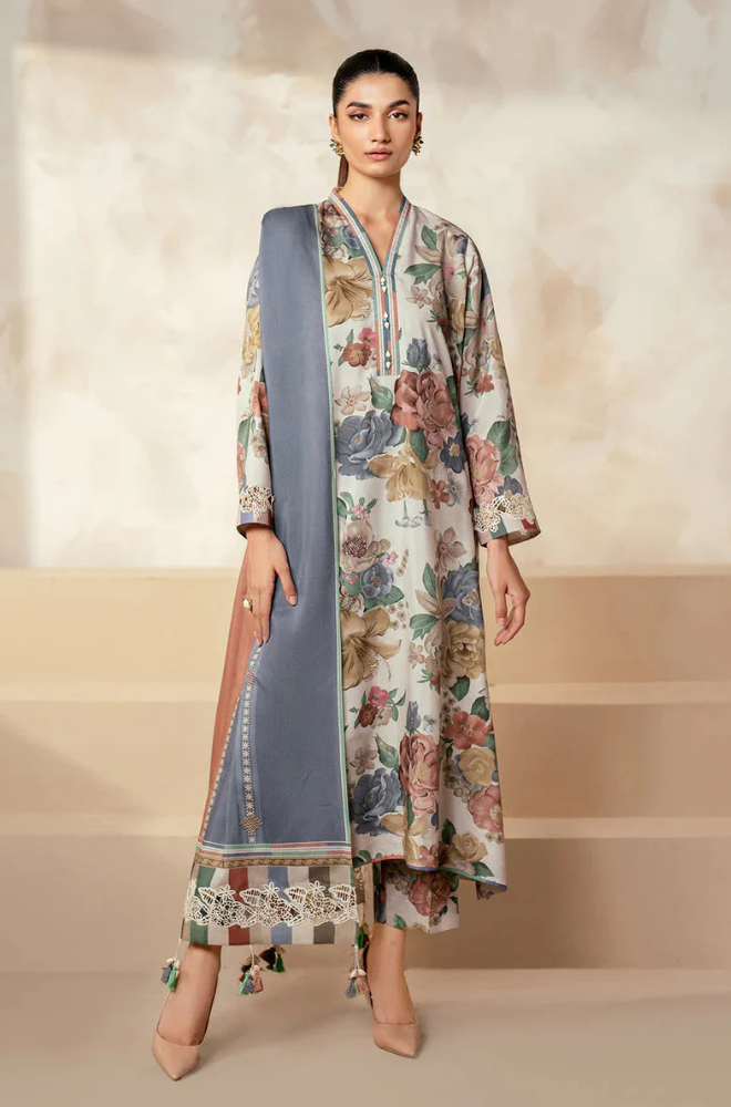 BAROQUE 3PC KARANDI PRINTED SHIRT WITH KARANDI PRINTED DUAPTTA AND TROUSER - 1705