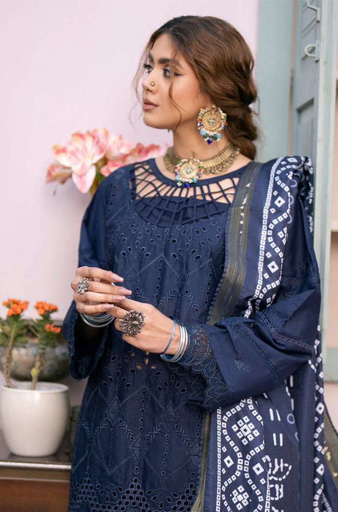 3PC Chikankari Dhanak Embroidered With Digital Printed Wool Shawl-118