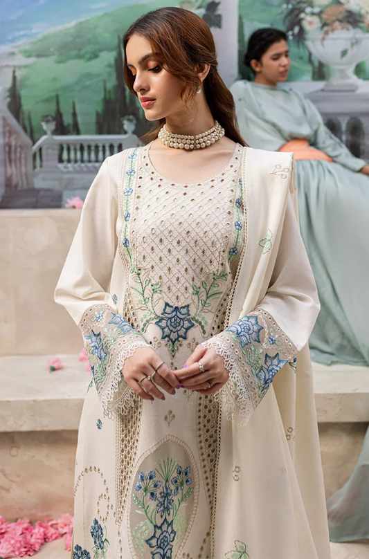 Lawn-3PC Embroidered Shirt with Organza Embroidered Dupatta-1177