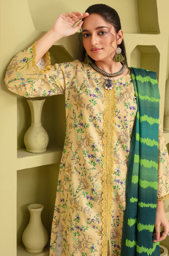 CREATION KHADDAR 3PC WITH KHADDAR PRINTED SHIRT & TROUSER-901