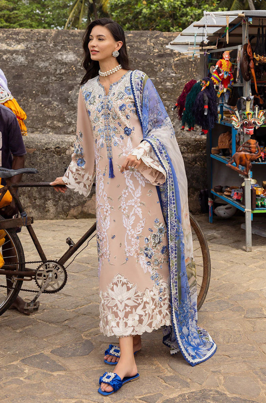 Lawn-3PC Embroidered Shirt with Digital Printed Jacquard Dupatta-1430