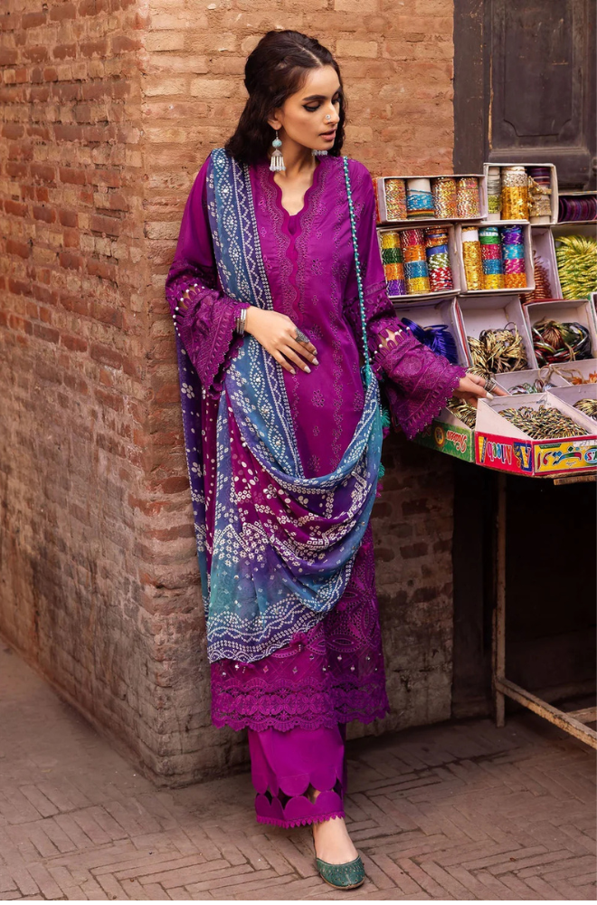 Lawn-3PC Embroidered Shirt with Digital Printed Jacquard Dupatta-1205