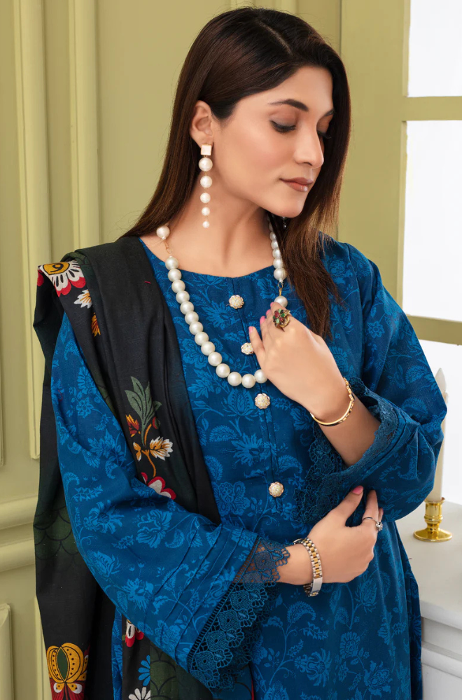 CREATION KHADDAR 3PC WITH KHADDAR PRINTED SHIRT & TROUSER-909