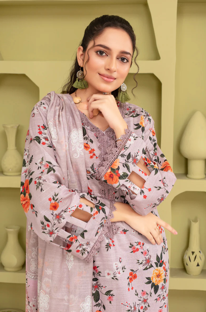 CREATION KHADDAR 3PC WITH KHADDAR PRINTED SHIRT & TROUSER-919