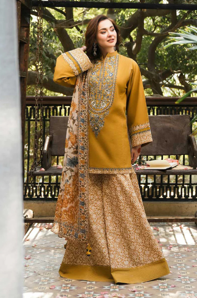 KHADDAR-3PC WITH KHADDAR PRINTED SHIRT & TROUSER-931