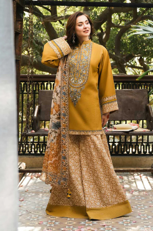 KHADDAR-3PC WITH KHADDAR PRINTED SHIRT & TROUSER-931