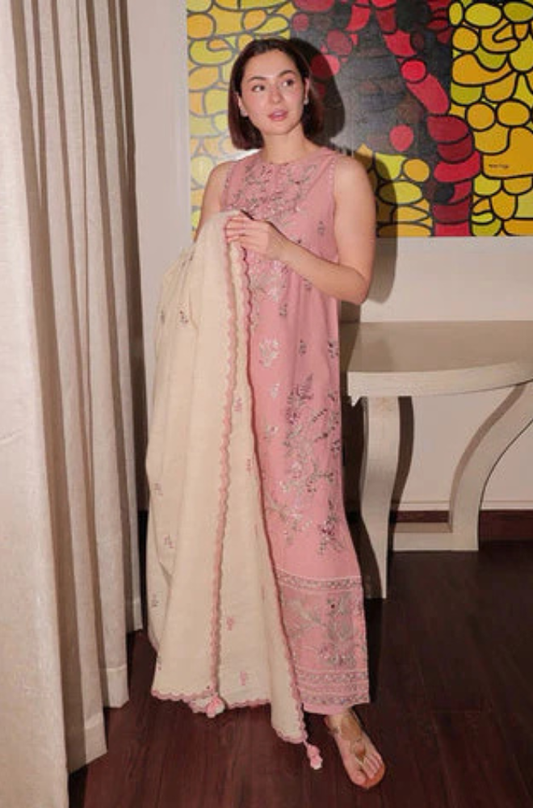 Lawn-3PC Embroidered Shirt with Lawn Embroidered Dupatta-1418