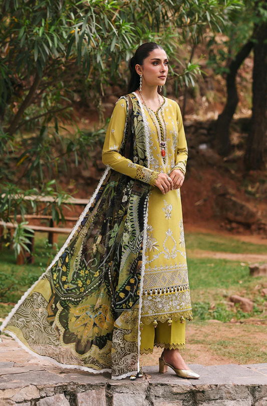 Lawn-3PC Embroidered Shirt with Digital Printed Jacquard Dupatta-1423