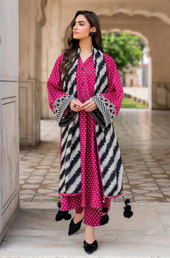 BAROQUE 3PC KARANDI PRINTED SHIRT WITH KARANDI PRINTED DUAPTTA AND TROUSER-829