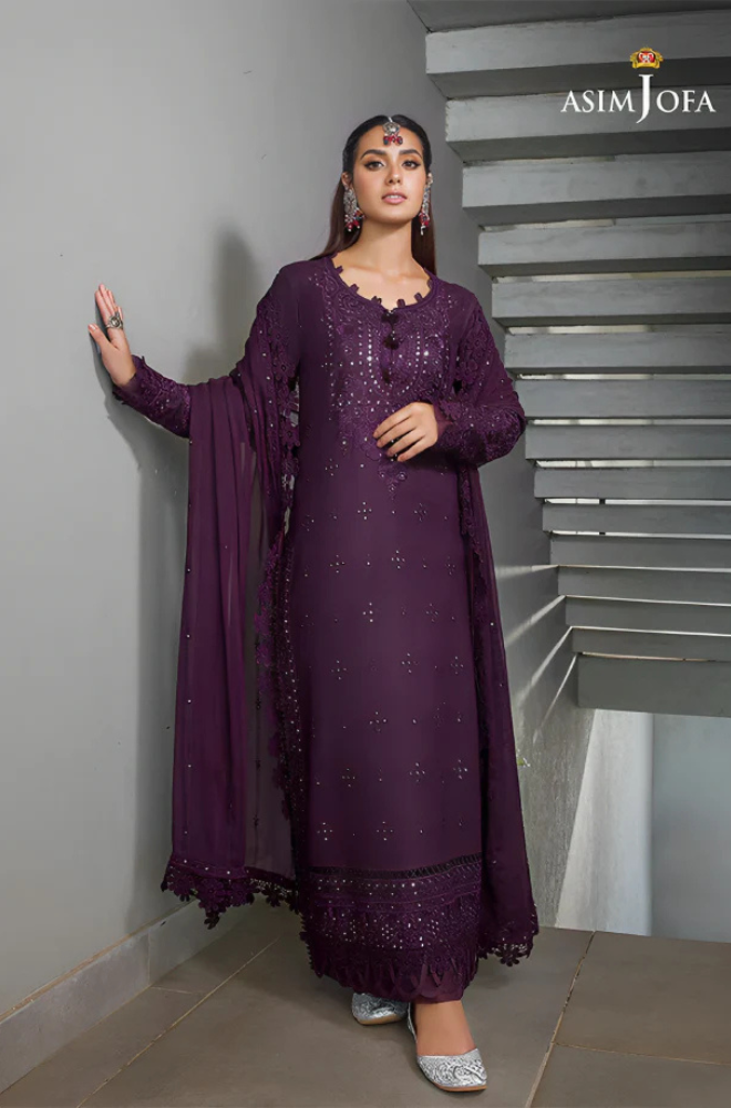 Linen 3PC Embroidered Shirt with Chiffon Embroidered Dupatta-268