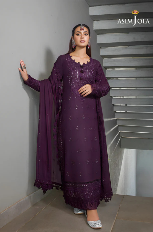 Linen 3PC Embroidered Shirt with Chiffon Embroidered Dupatta-268