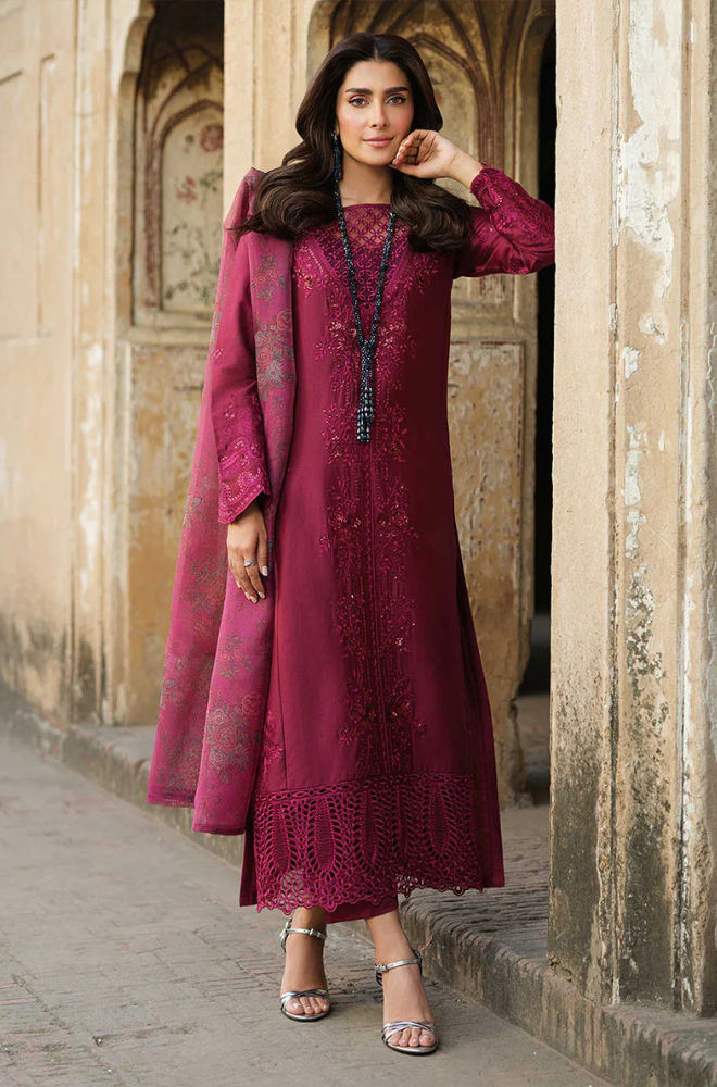 Lawn-3PC Embroidered Shirt with Organza Digital Printed Dupatta-1412