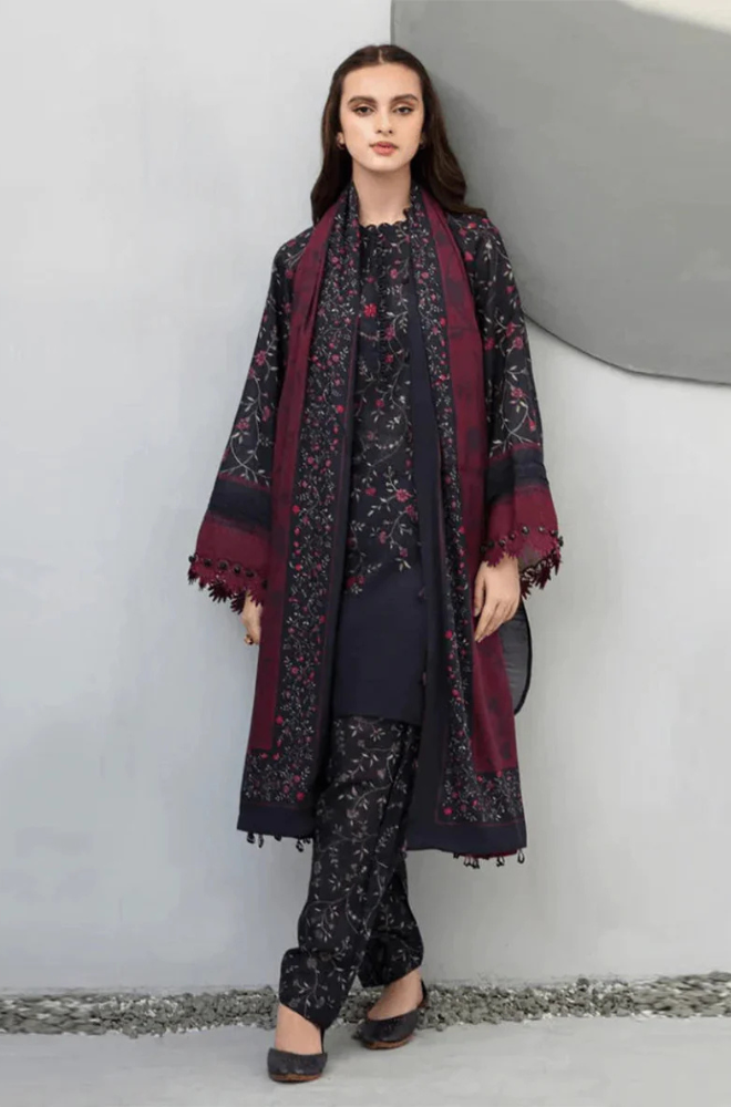 BAROQUE 3PC KARANDI PRINTED SHIRT WITH KARANDI PRINTED DUAPTTA AND TROUSER-812