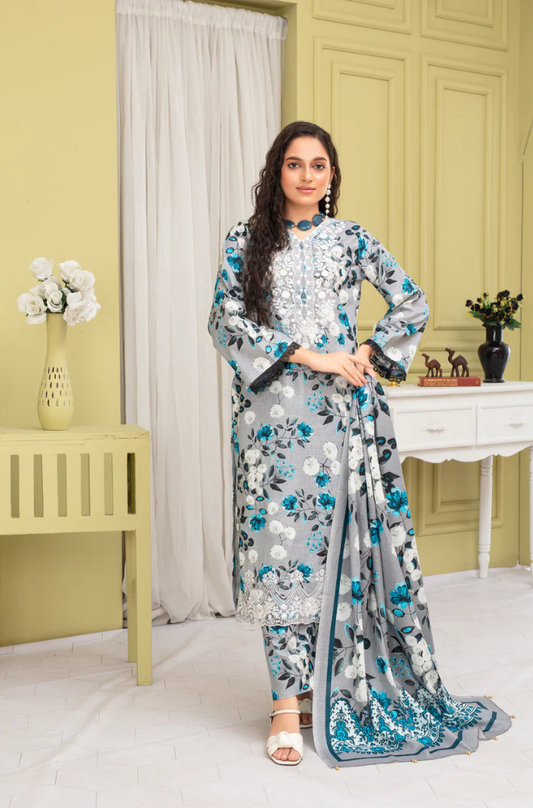 CREATION KHADDAR 3PC WITH KHADDAR PRINTED SHIRT & TROUSER-916