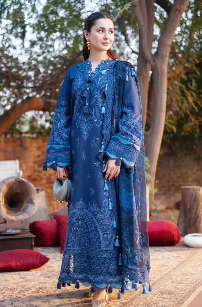 Lawn-3PC Embroidered Shirt with Digital Printed Jacquard Dupatta-1424