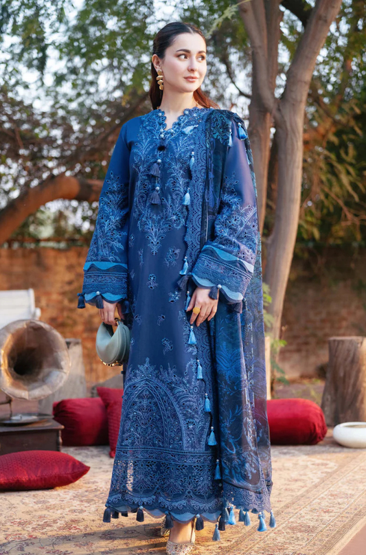 Lawn-3PC Embroidered Shirt with Digital Printed Jacquard Dupatta-1424