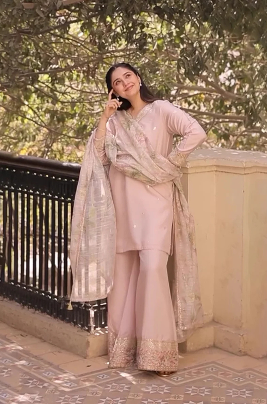 Lawn-3PC Embroidered Shirt with Digital Printed Jacquard Dupatta-1422