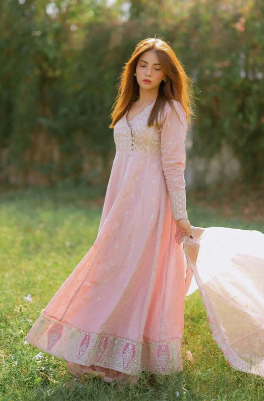 Lawn-3PC Embroidered Shirt with Organza Embroidered Dupatta-1409