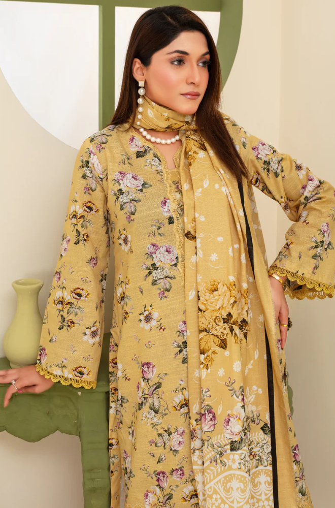 CREATION KHADDAR 3PC WITH KHADDAR PRINTED SHIRT & TROUSER-912