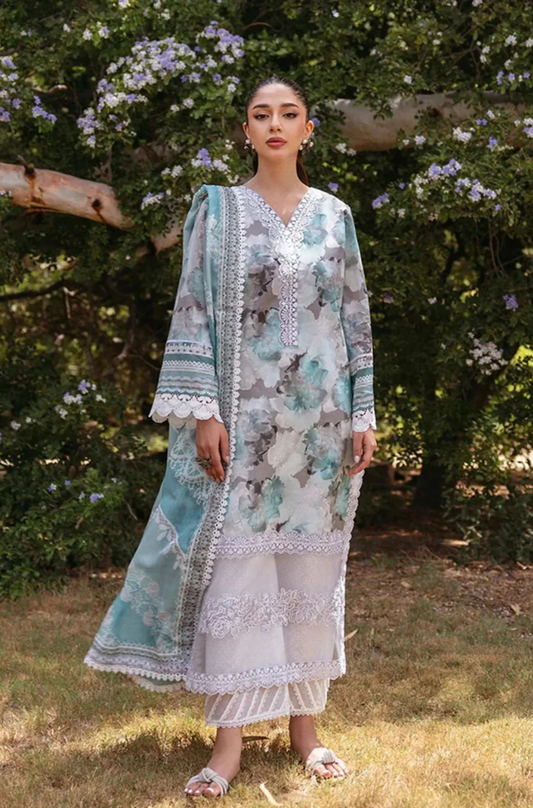 3PC Lawn Printed Shirt With Digital Printed Dupatta-1624