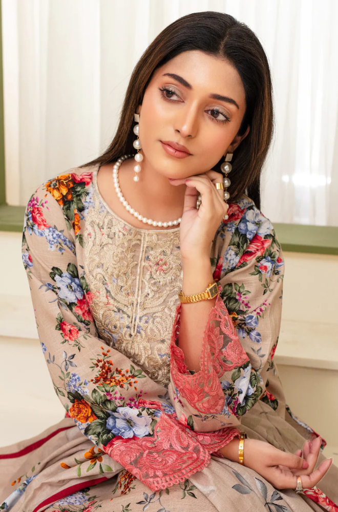 CREATION KHADDAR 3PC WITH KHADDAR PRINTED SHIRT & TROUSER-913