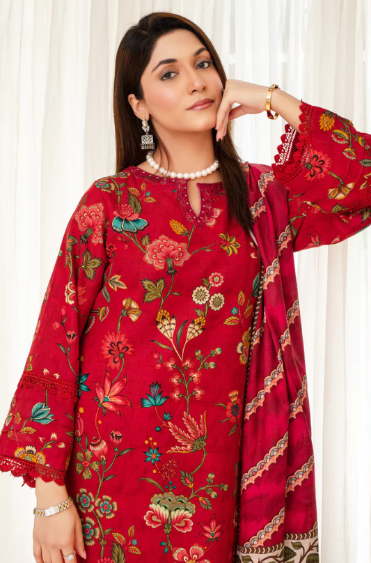 CREATION KHADDAR 3PC WITH KHADDAR PRINTED SHIRT & TROUSER-907
