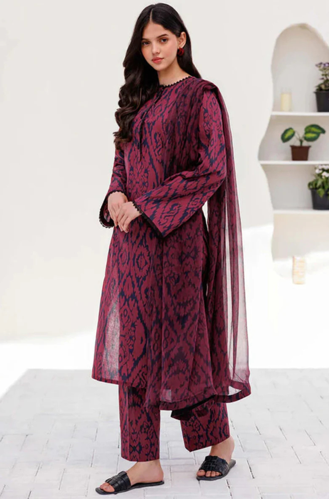 KARANDI 3PC PRINTED SHIRT WITH KARANDI PRINTED DUAPTTA AND TROUSER-822
