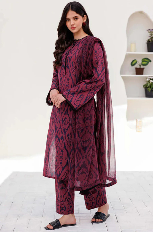 KARANDI 3PC PRINTED SHIRT WITH KARANDI PRINTED DUAPTTA AND TROUSER-822