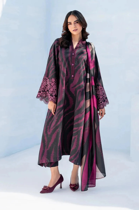 BAROQUE 3PC KARANDI PRINTED SHIRT WITH KARANDI PRINTED DUAPTTA AND TROUSER - 1704