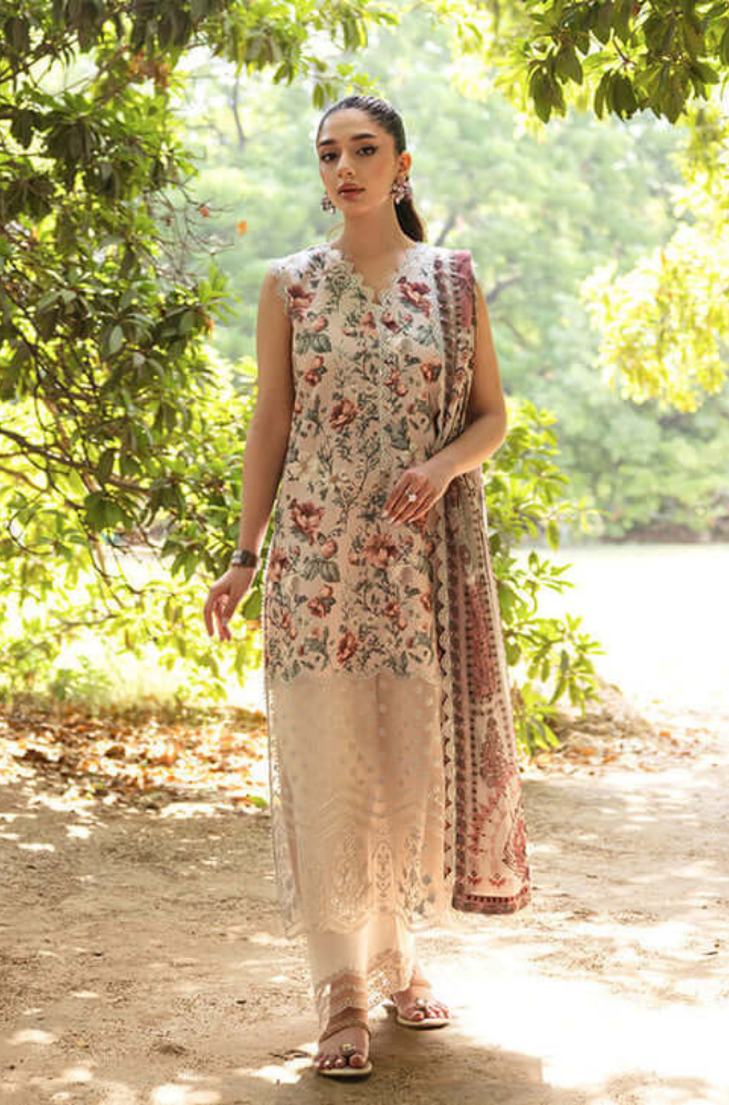 3PC Lawn Printed Shirt With Digital Printed Dupatta-1615