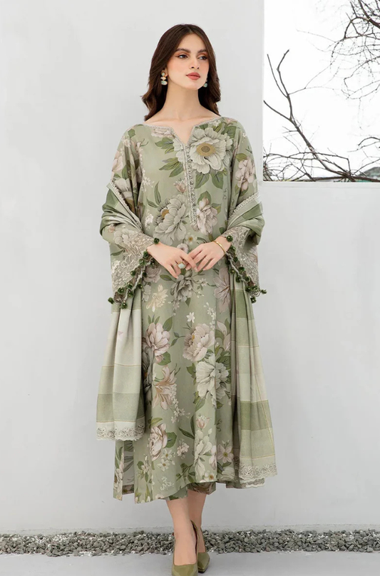 BAROQUE 3PC KARANDI PRINTED SHIRT WITH KARANDI PRINTED DUAPTTA AND TROUSER-801