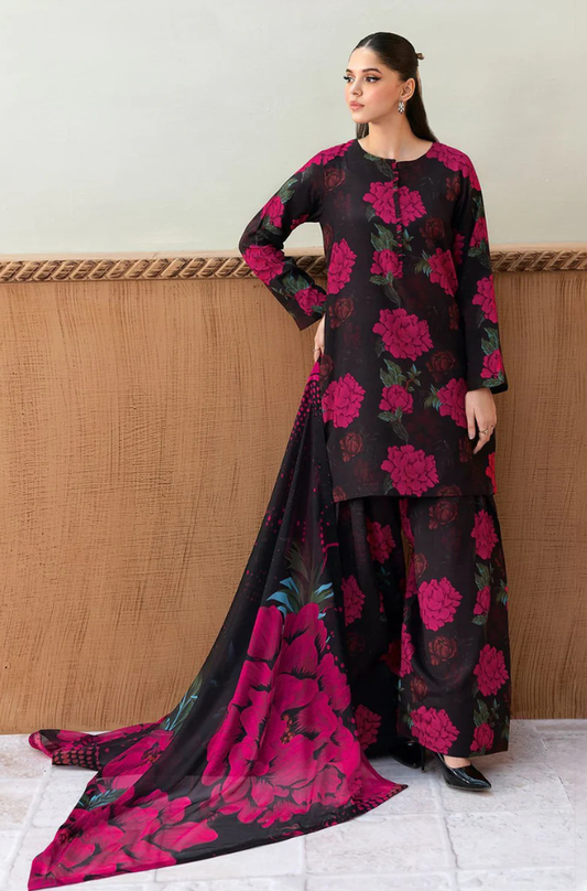 3PC KARANDI PRINTED SHIRT WITH KARANDI PRINTED DUAPTTA AND TROUSER -1711