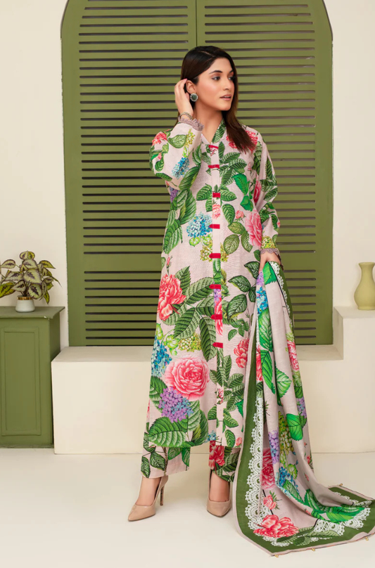 CREATION KHADDAR 3PC WITH KHADDAR PRINTED SHIRT & TROUSER-918