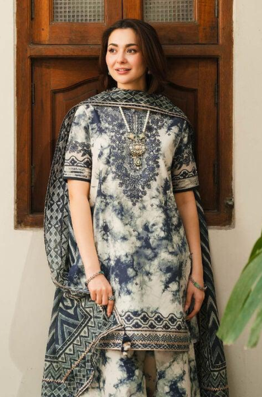 KHADDAR-3PC WITH KHADDAR PRINTED SHIRT & TROUSER-924