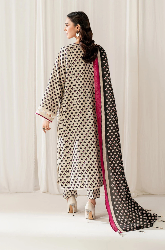 BAROQUE 3PC KARANDI PRINTED SHIRT WITH KARANDI PRINTED DUAPTTA AND TROUSER - 1703