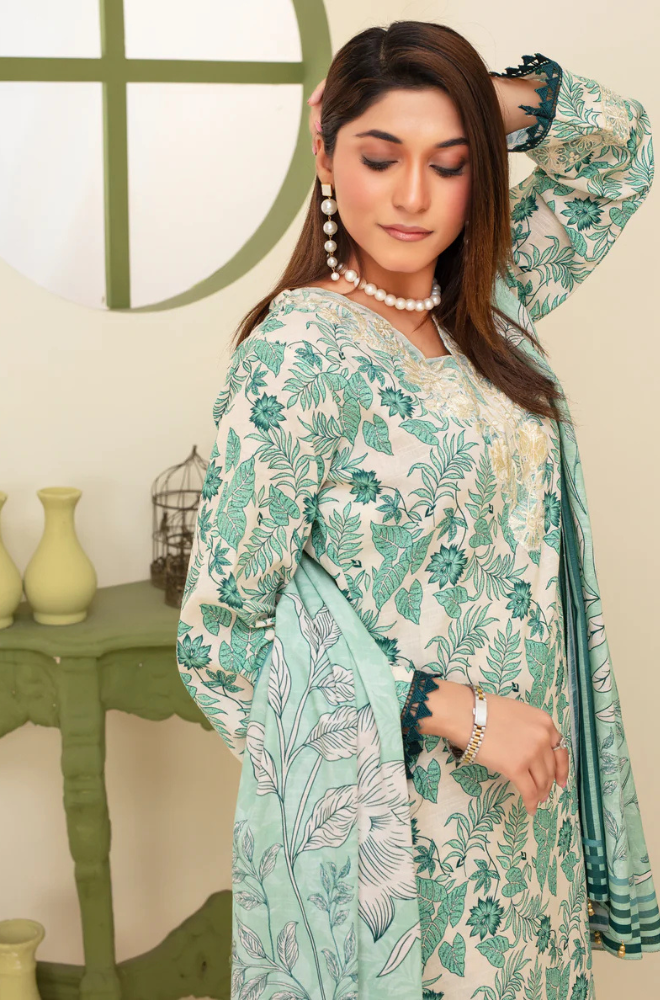 CREATION KHADDAR 3PC WITH KHADDAR PRINTED SHIRT & TROUSER-906