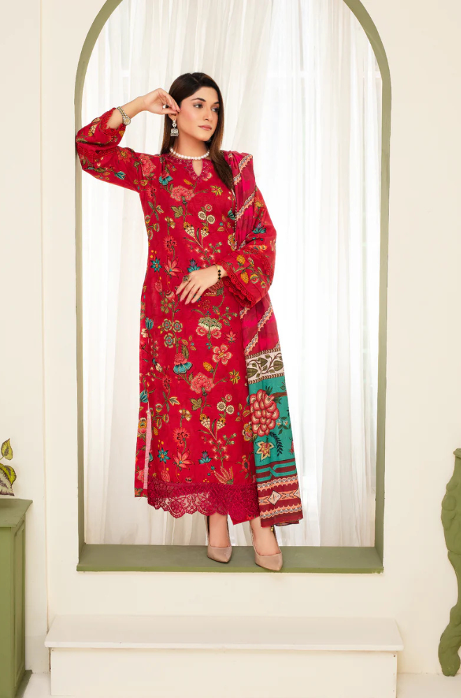 CREATION KHADDAR 3PC WITH KHADDAR PRINTED SHIRT & TROUSER-907