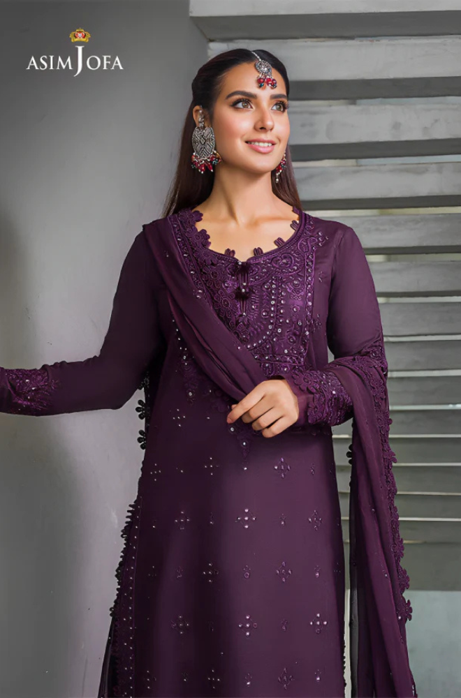 Linen 3PC Embroidered Shirt with Chiffon Embroidered Dupatta-268