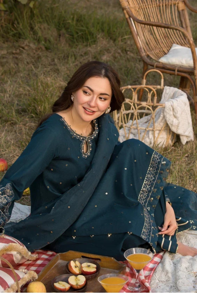 3 Piece Unstiched Embroidery Dhanak MZ93