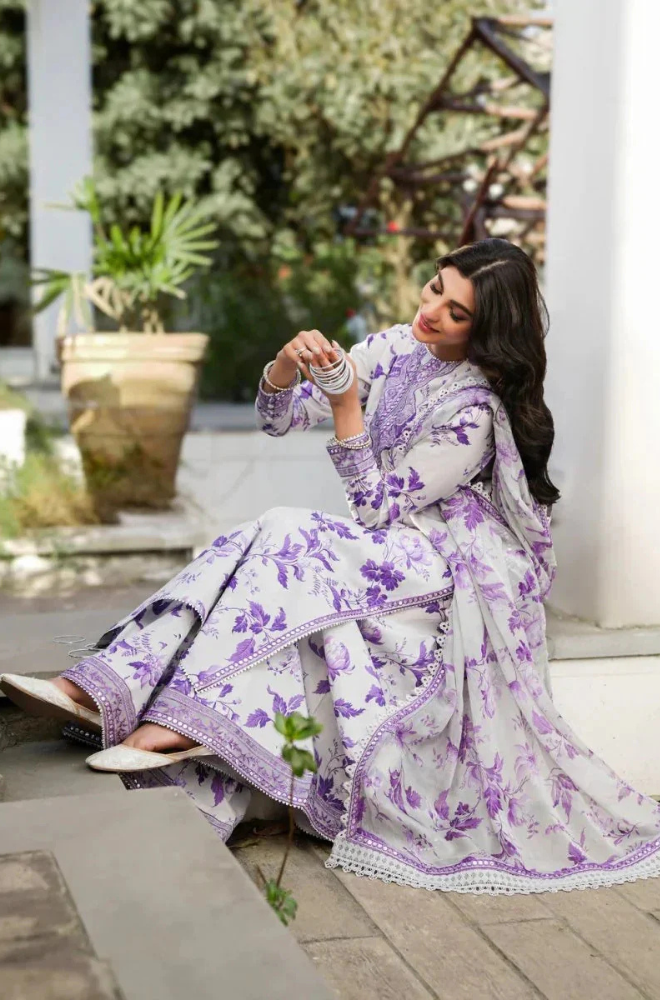 Karandi-3PC Embroidered Shirt with Karandi Printed Dupatta -1712